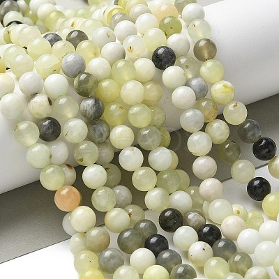 Natural New Jade Beads Strands G-F591-16-8MM-1