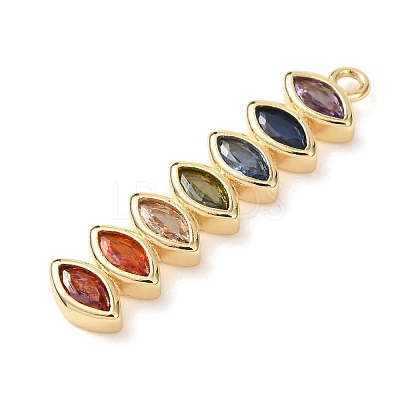 Brass Micro Pave Cubic Zirconia Pendants KK-A295-06B-G-1
