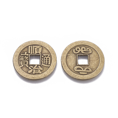 Tibetan Style Alloy Chinese Coin Pendants PALLOY-WH0060-01D-NF-1