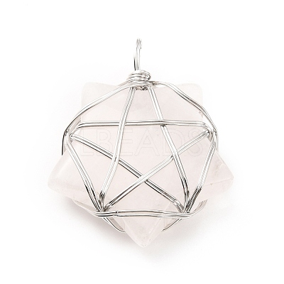 Natural Quartz Crystal Pendants G-D458-07P-06-RS-1
