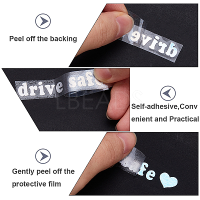 Laser PVC Drive Safe Self Adhesive Car Stickers STIC-WH0013-09B-1