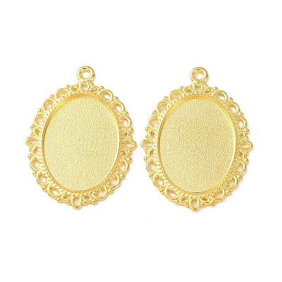 Tibetan Style Oval Alloy Pendant Cabochon Settings LS-TIBEP-Q054-44G-NR-1