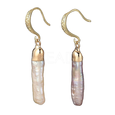 Electroplated Natural Keshi Pearl Dangle Earrings EJEW-JE06708-1