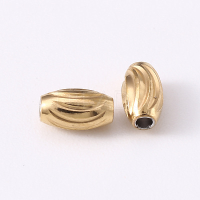 201 Stainless Steel Corrugated Beads STAS-S103-16A-G-1