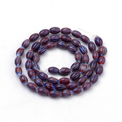 Handmade Chevron Lampwork Beads Strands LAMP-S187-01-1
