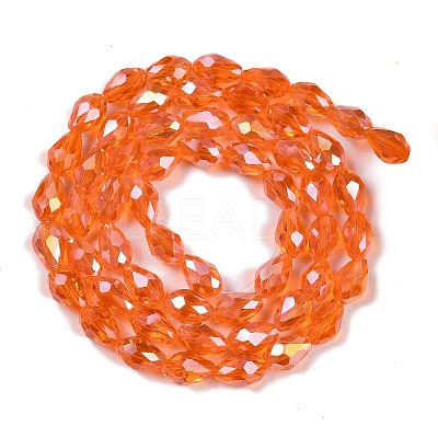Transparent Electroplate Glass Beads Strands EGLA-N013-T8mm-B09-1