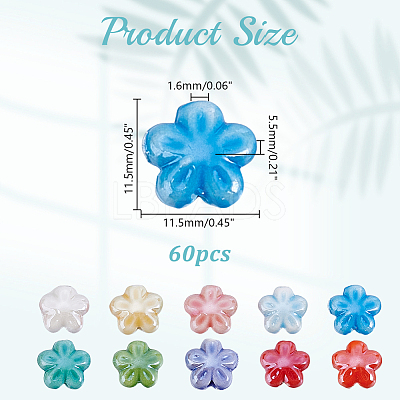 60Pcs Glazed Porcelain Beads PORC-HY0001-11-1