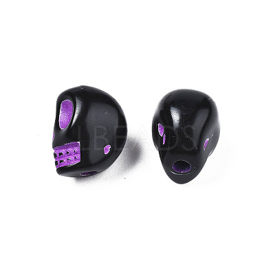 Opaque Black Acrylic Beads X-MACR-N012-15-1