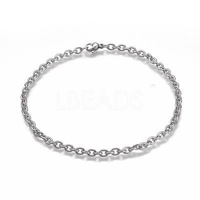 Tarnish Resistant 304 Stainless Steel Cable Chain Anklets LS-AJEW-H100-01P-1