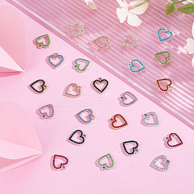36Pcs 12 Colors Alloy Rhinestone Pendants RB-HY0001-06-1