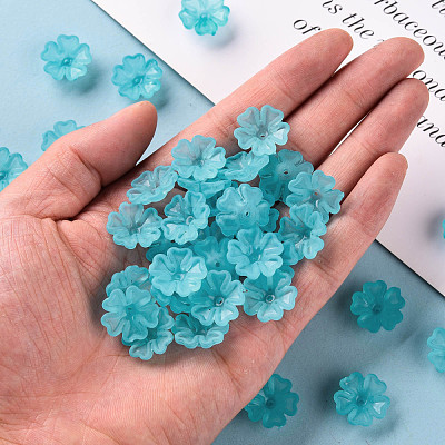 Transparent Frosted Acrylic Bead Caps MACR-S371-04A-755-1