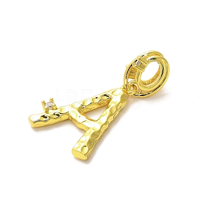 Rack Plating Brass Micro Pave Cubic Zirconia European Dangle Charms KK-L210-015G-A-1
