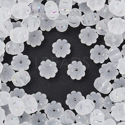 Frosted Transparent Acrylic Beads OACR-P029-03B-06-1