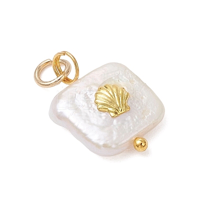 Baroque Natural Nucleated Pearl Keshi Pearl Pendants PALLOY-JF04833-1