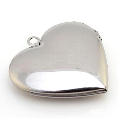 Tarnish Resistant 316 Stainless Steel Photo Locket Pendants STAS-S046-09-1