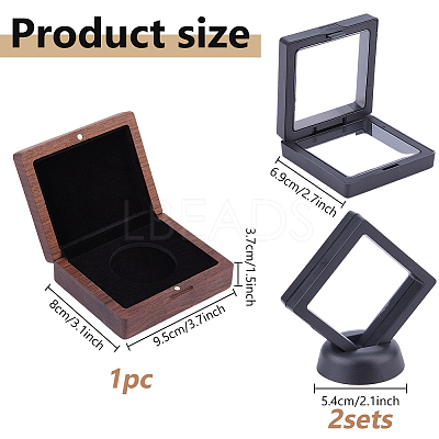 1Pc Rectangle Wood Commemorative Coin Magnetic Boxes CON-DC0001-26-1