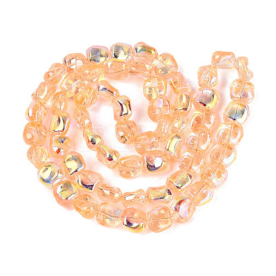 Electroplate Transparent Glass Beads Strands EGLA-N057-02A-04-1