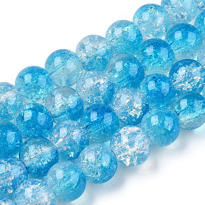 Transparent Crackle Baking Paint Glass Beads X1-DGLA-T003-01B-05-1