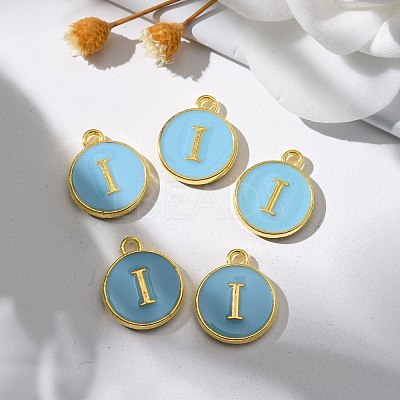Golden Plated Alloy Enamel Charms ENAM-S118-04I-1