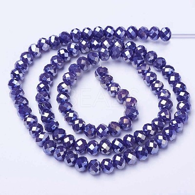 Electroplate Glass Beads Strands EGLA-A034-P10mm-B07-1
