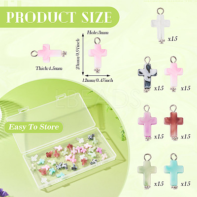 105Pcs 7 Colors Acrylic Imitation Gemstone Pendants FIND-TA0009-34P-1