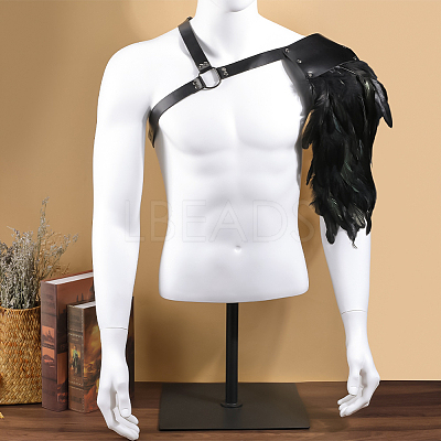 PU Leather & Feather Fencing Sheath AJEW-WH0314-233-1