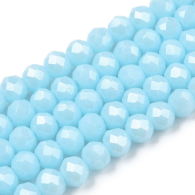 Electroplate Glass Beads Strands EGLA-A034-P8mm-A04-1
