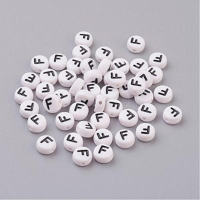 Acrylic Horizontal Hole Letter Beads X-PL37C9070-F-1