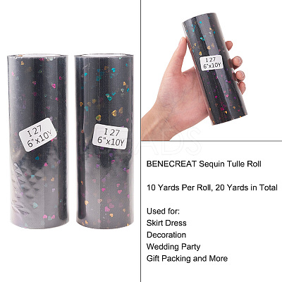 Heart Glitter Sequin Deco Mesh Ribbons OCOR-BC0007-27-1