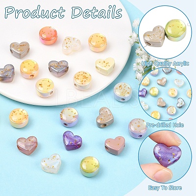 20Pcs 2 Styles Opaque Acrylic European Beads OACR-YW0004-39-1