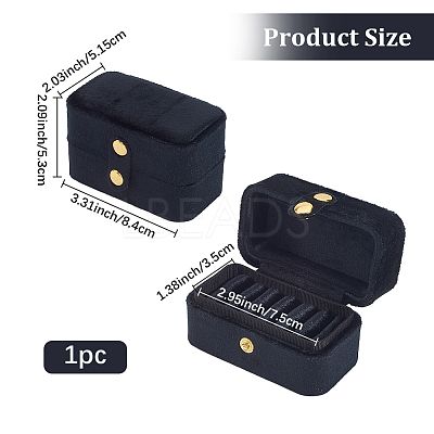 1Pc Mini Rectangle Velvet Ring Storage Boxes with Snap Buttons CON-BBC0001-19-1