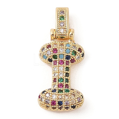Brass Micro Pave Cubic Zirconia Pendants ZIRC-P121-01G-I-1