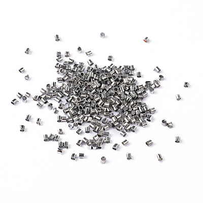 1700pcs 1.5mm Brass Tube Crimp End Beads X-E001-NF-1