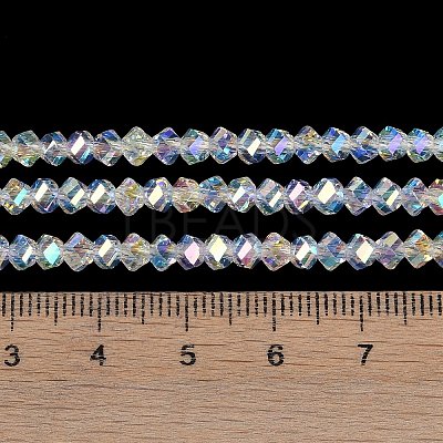 Electroplate Glass Beads Strands GLAA-Q105-04C-1