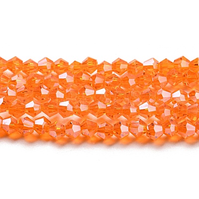Transparent Electroplate Glass Beads Strands GLAA-F029-4mm-C11-1