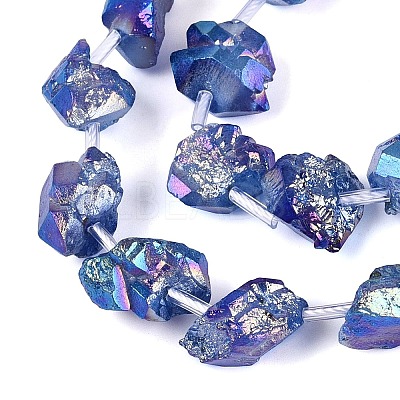 Dyed Electroplate Raw Rough Natural Amethyst Beads Strands G-Q610-05A-1