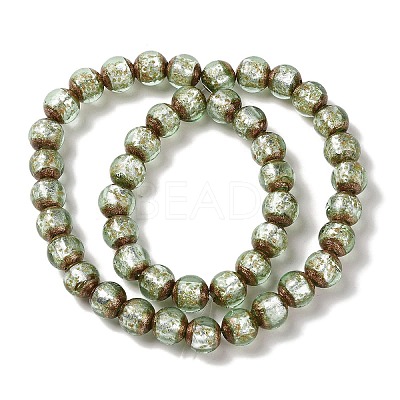 Handmade Gold Sand Lampwork Beads Strands LAMP-P062-01F-1