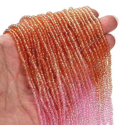 Transparent Painted Glass Beads Strands X1-DGLA-A034-T1mm-A20-1