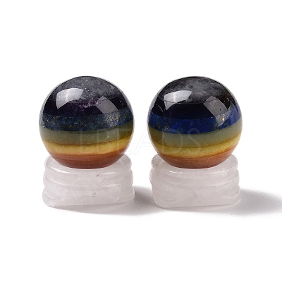 Chakra Round Natural Gemstone Display Decorations DJEW-G032-02M-1