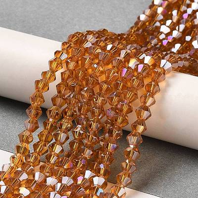 Transparent Electroplate Glass Beads Strands EGLA-A039-T6mm-B28-1