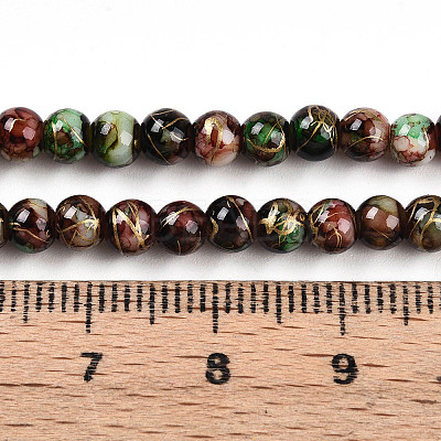 Baking Paint Glass Beads Strands DGLA-N003-4mm-B07-1