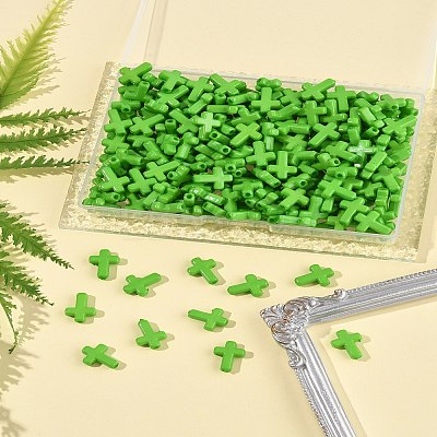 200Pcs Opaque Acrylic Beads SACR-FS0001-39C-1