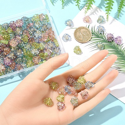 250Pcs 5 Colors Plating Transparent Acrylic Beads OACR-YW0002-19-1