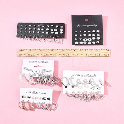 5 Sets 5 Colors Alloy Hoop Earring Sets EJEW-FS0001-23B-1