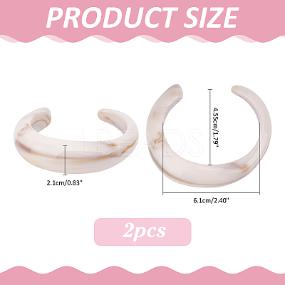 Opaque Acrylic Cuff Bangles for Women BJEW-WH0032-028B-1