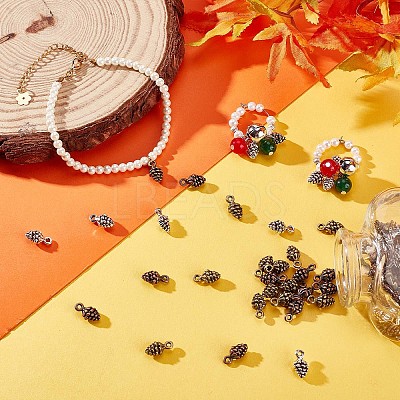 90Pcs 3 Colors Tibetan Style Alloy Pendants FIND-SC0004-52-1