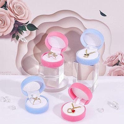 4Pcs 2 Colors Velvet Jewelry Packing Boxes VBOX-CA0001-003-1