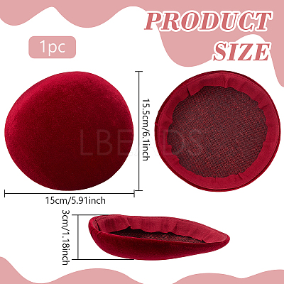 Velet Pillbox Stewardess Fascinator Hat Base for Millinery AJEW-WH0248-757A-1