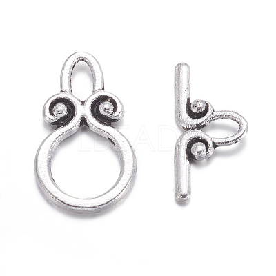 Ring Tibetan Style Alloy Toggle Clasps LS-A1011Y-1