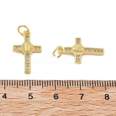 Brass Micro Pave Cubic Zirconia Pendants KK-C092-21F-G-1